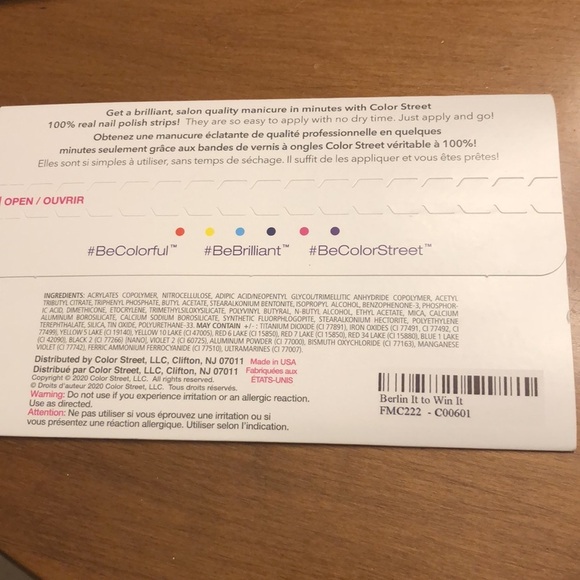 COLOR STREET NAIL STRIPS BUNDLE OF TWO - BERLIN IT TO WIN IT AND JUST A GLEAMER - Picture 2 of 5